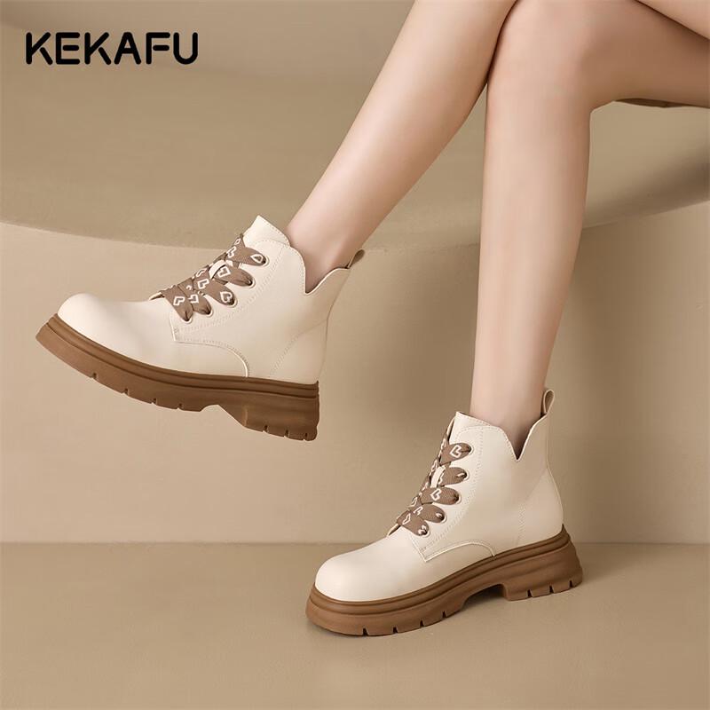 Kekaifu Women s Plush Lined Martin Ankle Boots EU 35