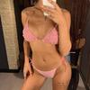 Halter Mini Bikini Kadın Mayo Kadın Mayo Iki parçalı Bikini seti Lüks Inci Yüzücü Mayo