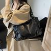 Glossy PU Leather Tote Bag With Dual Handles And Adjustable Shoulder Strap