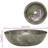 Grey Washbasin Ø40x12 Cm Marble
