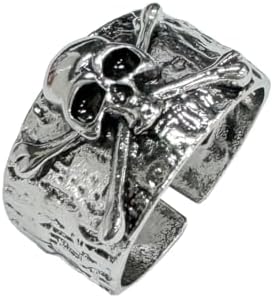 Auriselle Men's Skull Ring Adjustable Open Design Vintage Viking Gothic Style Thumb Ring Gift for Men Boys Father