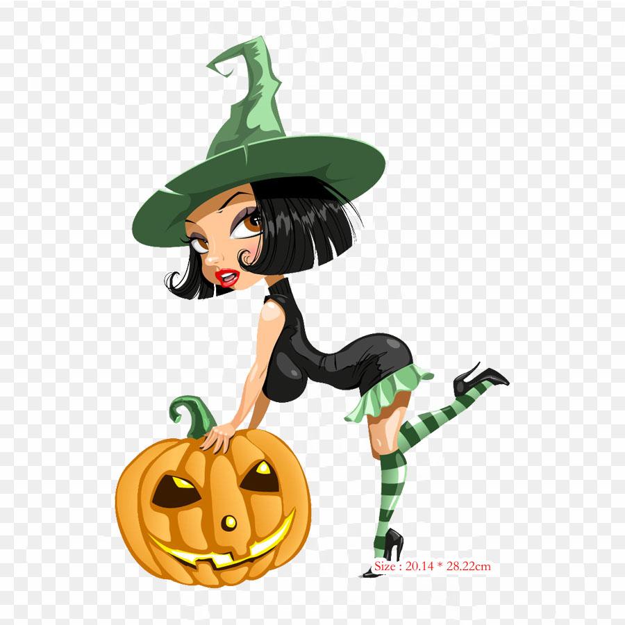 

Brujas De Halloween Halloween Witch Утюг на термопереносной печати Виниловые нашивки-наклейки для одежды DIY Аппликации моющиеся нашивки