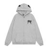 Mens Oversized Hoodie With Embroidered Skull Spine Design Streetwear Casual Pullover Cotton Blend Loose Fit