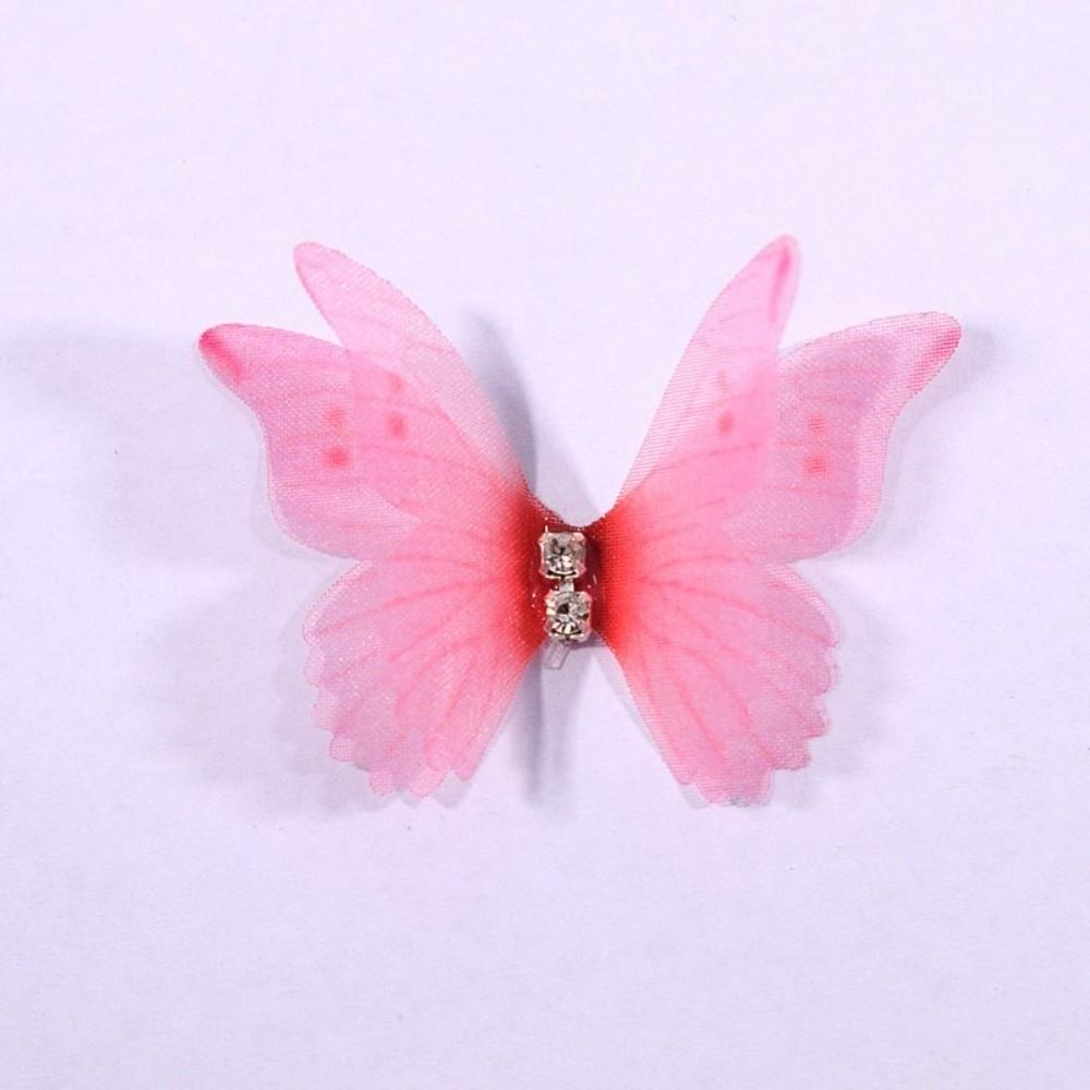 50Pcs Colorful Chiffon Butterfly Embroidered Patches Clothes Sewing Patch Bridal Hair Accessories