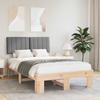 Bed Frame with Upholstered Headboard Light Grey 120 x 190 cm