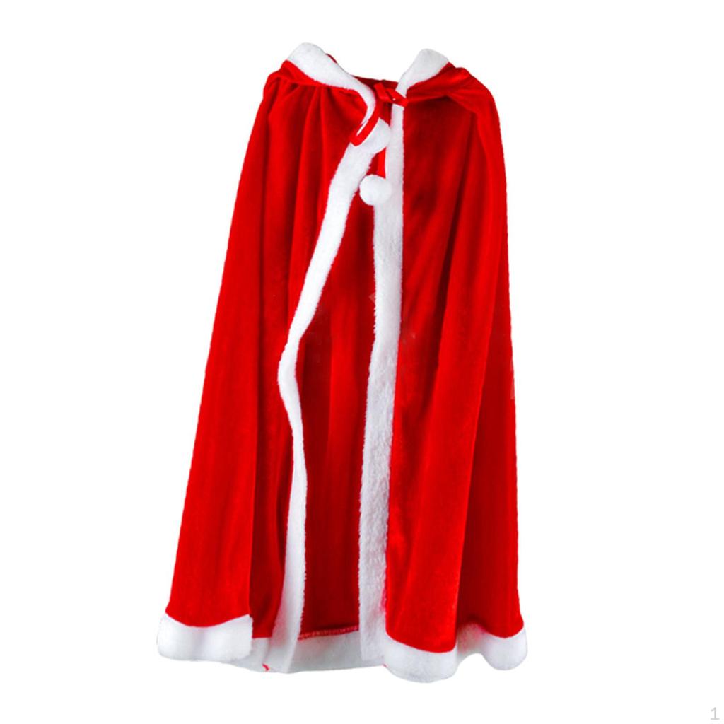 Christmas Hooded Cape Cloak Robe Accessory Cosplay Hand Wash Outfit for