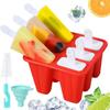 Popsicle Molds Silicone Ice Pop Molds BPA Free Popsicle Mold with Silicone Funnel and Cleaning Brush Popsicle Holders Ice Tray
