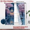 2pcs, 2D FLAT PRINTING Curtains (Without Rod) Fairy Cottage Halloween Festival Creative Curtains Durable Polyester Fabric