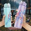1PC Tennis Player Silhouette 750ml Color Plastic Sports Water Bottle Leakproof Flip Straw Lid Suitable for Sports Office Home Use