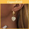 Heartshaped Earrings Retro For Women Elegant Geometric Design Copper