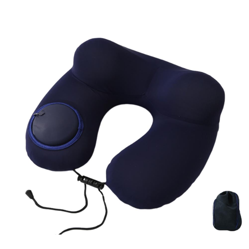 Inflatable U-Shaped Travel Pillow Ice Silk Neck Support Cushion Convenient Neckrest Pad  Airplane