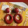 Hong Kong Style Retro Polka Dot Earrings: Playful Red Ear Clips for Girls and Women