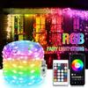 WS2812B RGB LED Fairy String Lights Smart IC Addressable Dreamcolor Strip with APP Remote Control for DIY Garden Party Christmas Decor