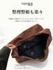 Basicpower Suede-Look Tote Bag for Women, Large Capacity: Bucket-Shaped Handbag, Suede, AutumnWinter, Shoulder Bag, Simple, Solid Color, A4 Size,