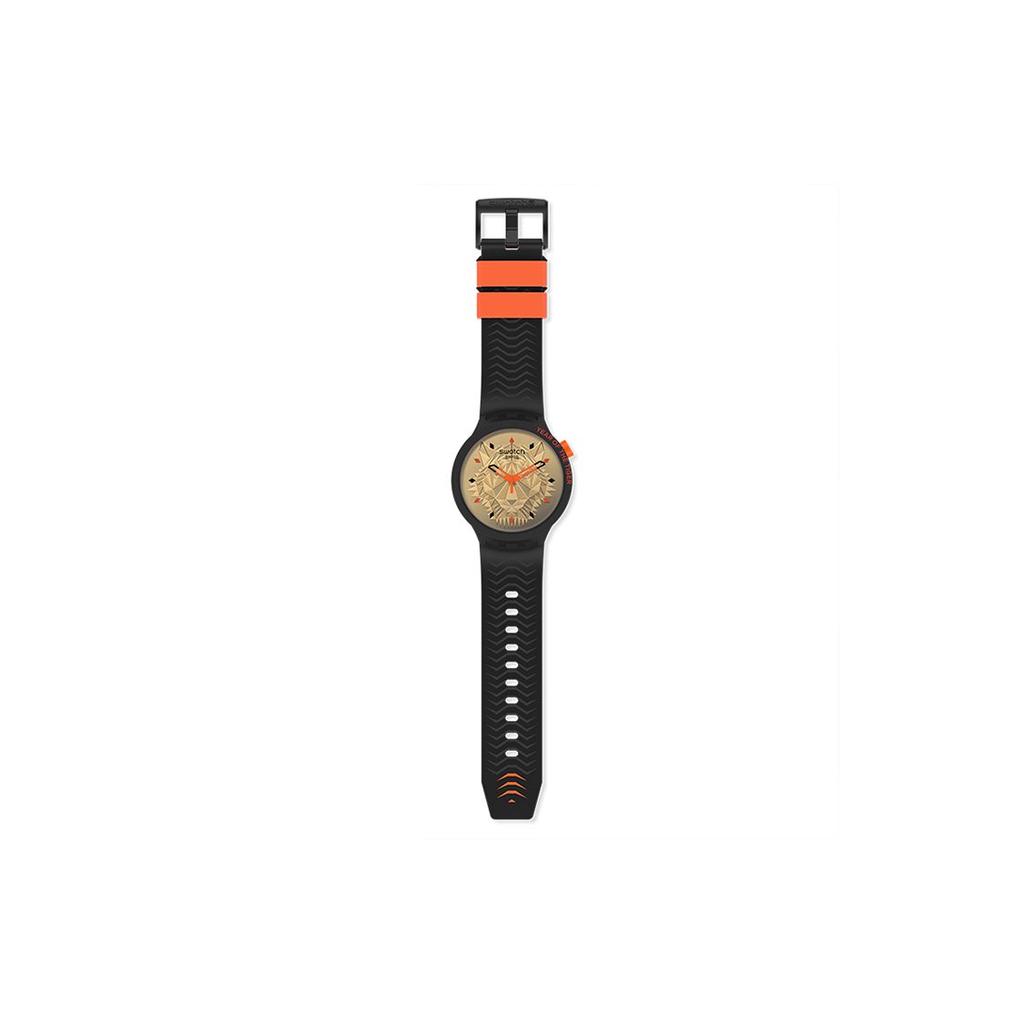 Swatch Quartz Movement National Trend Large Dial Unisex Watches Gold SB03Z102