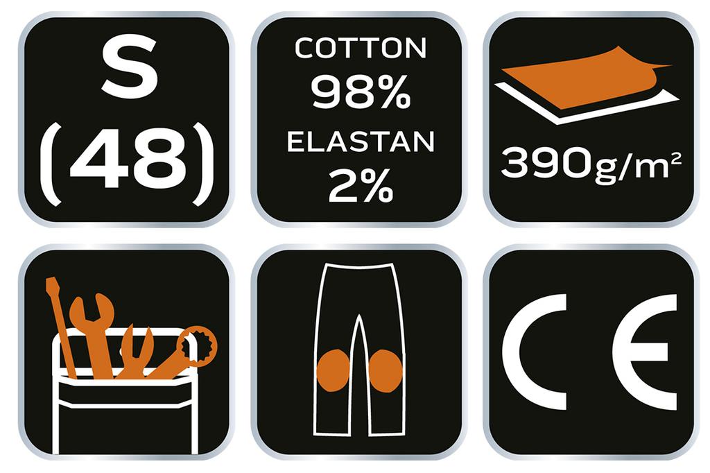 DENIM Work Trousers, Reinforced Knees, Size S