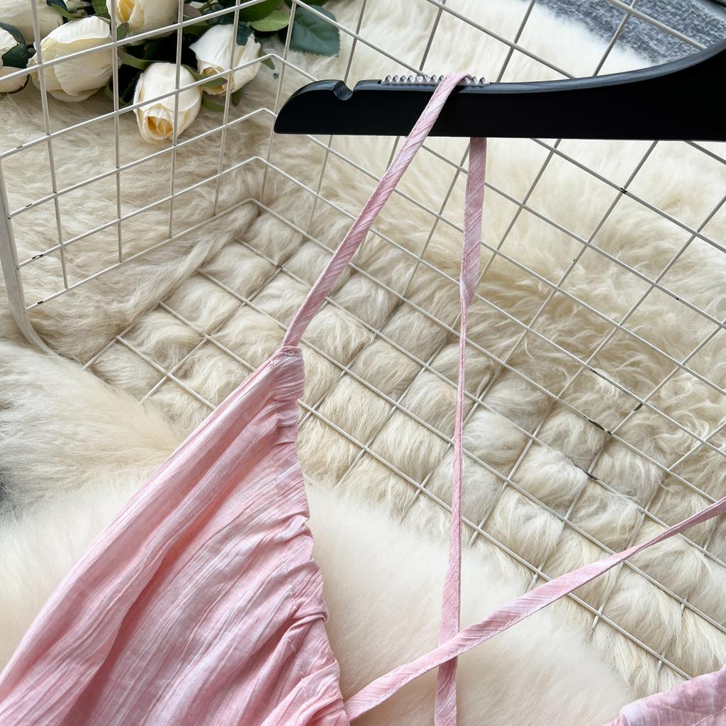 Rochie de vară Fairycore Beachwear Femei Gât în ​​V 3D Floare Chic Vacanță A Line Rochie lungă cu bretele spaghete fără spate