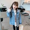 Girls' Gradient Denim Jacket - Spring/Autumn Collection 2026, Large Children's Lapel Top