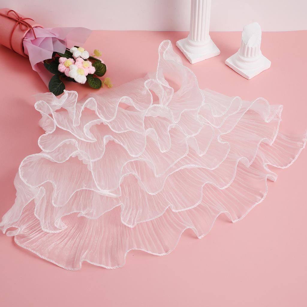 Pleated Ruffle Trim Ribbon Fabric Trimming Dress Ruffle Ribbon Ruffle Wavy Lace With Ruffled Edge Strip Ruffled For Sewing Dress