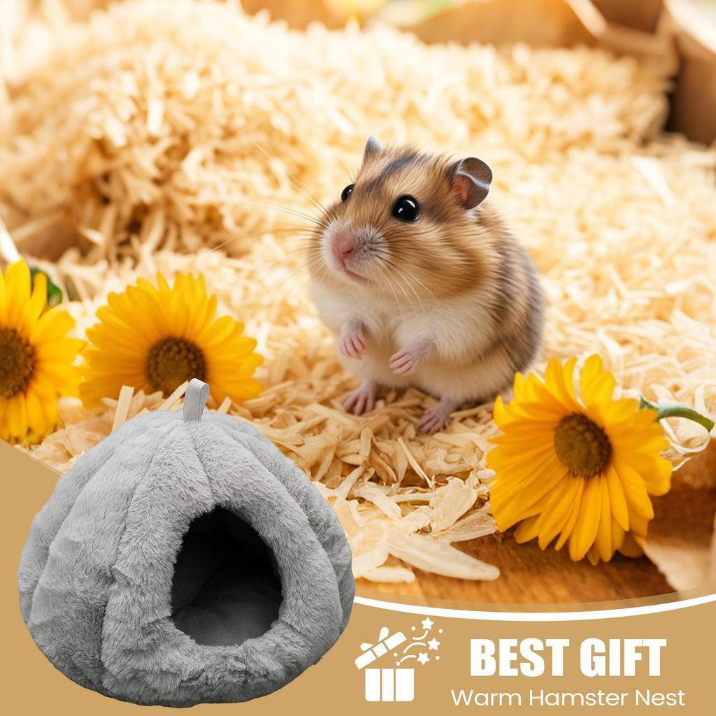 Chinchilla Bed Semi-enclosed Winter Plush Cave Hangable Thicken Plush Hamster Hedgehog Cave Bed For Chinchilla Small Animal