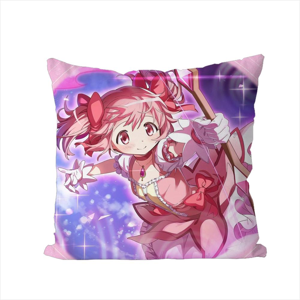 Puella Magi Madoka Magica Pillow Case For Car Sofa Decorative Home Doublesided Print Plush Square Throw Pillow Cushion Cover