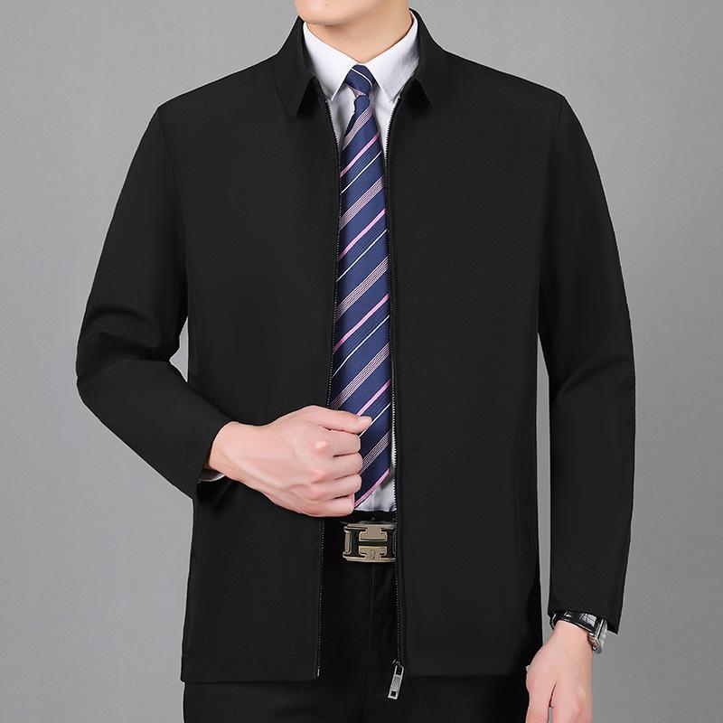 Jacket Men's Middle-aged Lapel Men's Executive Jacket Autumn Middle-aged Dad's Business Fashion Jacket