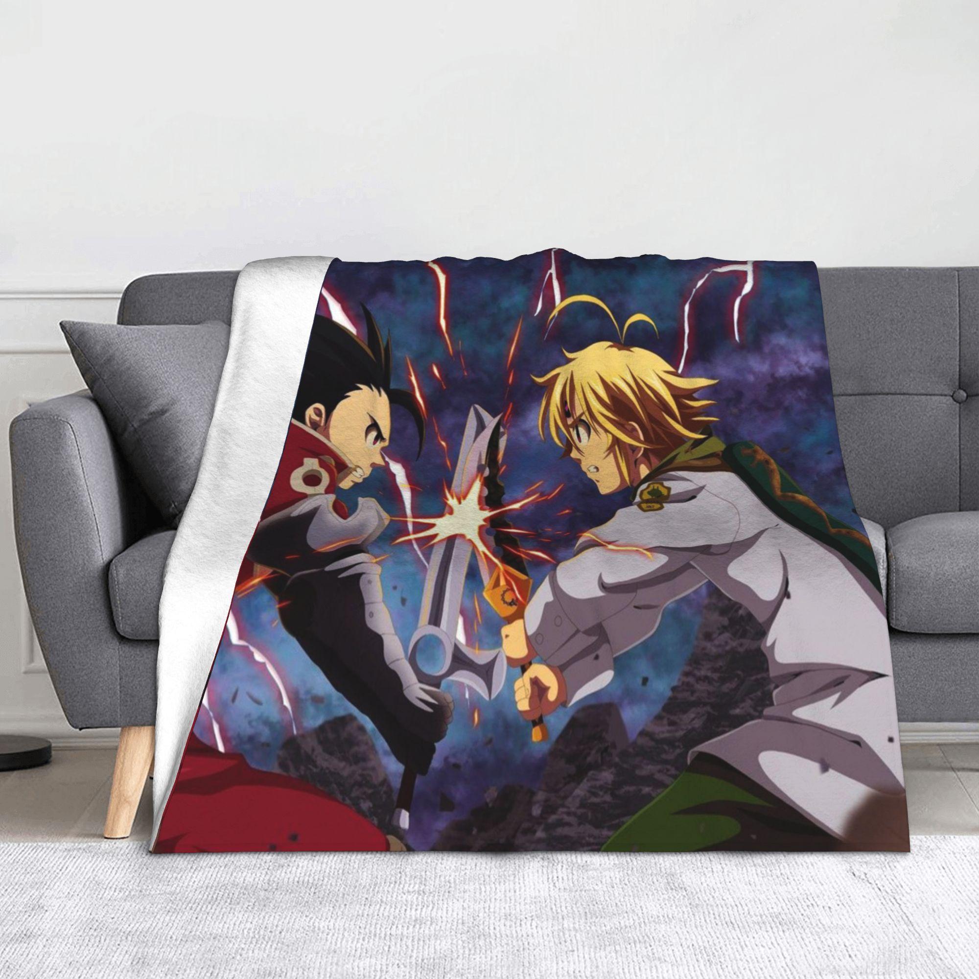 

Sevendeadlysinse Anime Wool Blanket Funny Throw Blanket for Bed Sofa Couch 150*125cm Rug Piece 100x150cm