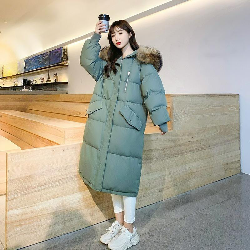 Down Padded Jacket Women's Winter Mid-length Large Size Bread Jacket Loose Padded Jacket Thick Padded Jacket Tide