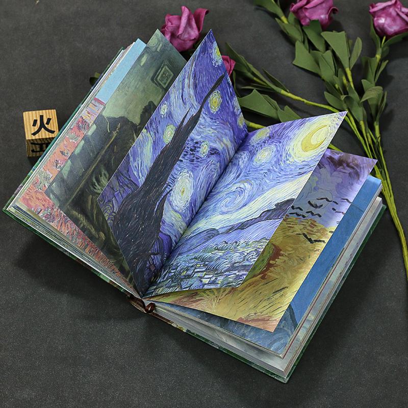 A5 Vintage Kunstjournal 128 Farbseiten mit dickem Skizzenpapier Berühmte Gemälde-Illustrationen für Scrapbooking Tagebuch