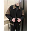 European & American Men's Patchwork Color Block Jacket - Rebellious Lapel Casual Winter Fashion 2025
