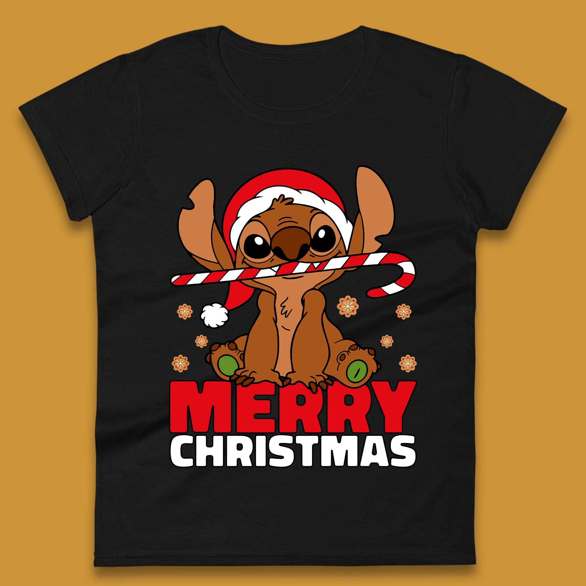 Gingerbread Stitch Christmas Womens T-Shirt Mens Tops Tees Unisex S