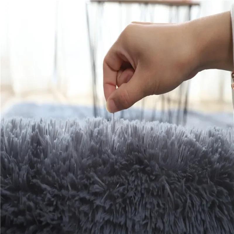 Plush Pink Carpet Living Room Decoration Fluffy Rug Thick Bedroom Carpets Anti Slip Floor Soft Solid Large Carpets
