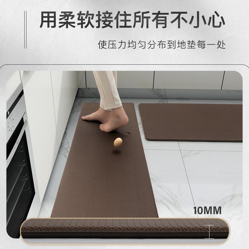 Non-Slip And Anti-Fatigue Kitchen Pad 10Mm Thick Cushioning Pvc Woven Foot Pad Leave-In Washable Floor Mat