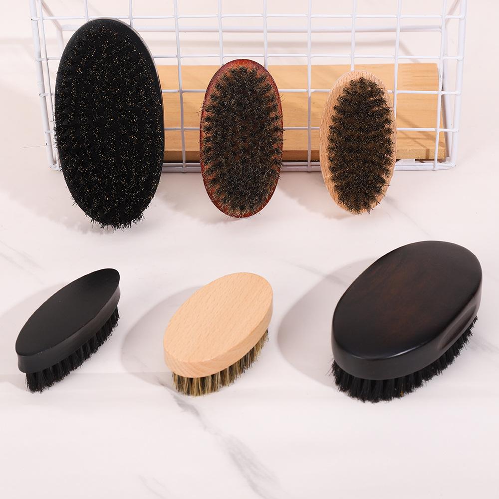 Beech Wood Boar Bristle Men's Beard Styling Brush