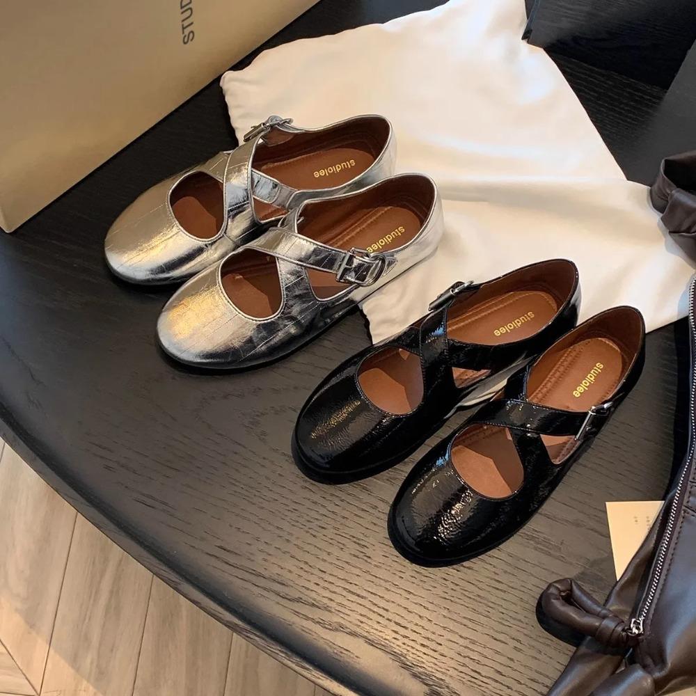 Retro Summer New Women Flats Fashion Shallow Mary Jane Soft Casual Ballet Shoes Slingback Ladies Outdoor Sneaker