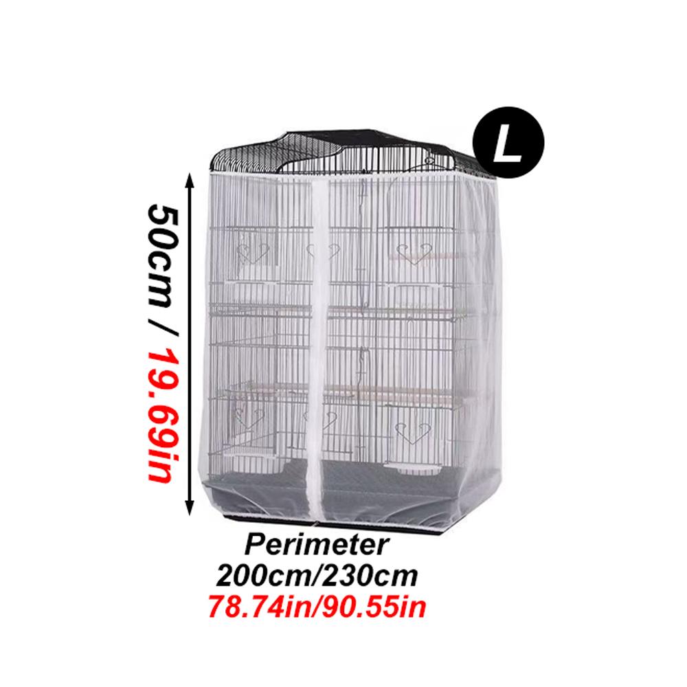 1PC Zippered Parrot Cage Mesh Cover Dust Breathable Design for All Cage Shape Reusable Pet Parrot Bird Cage Cover for Home Decor
