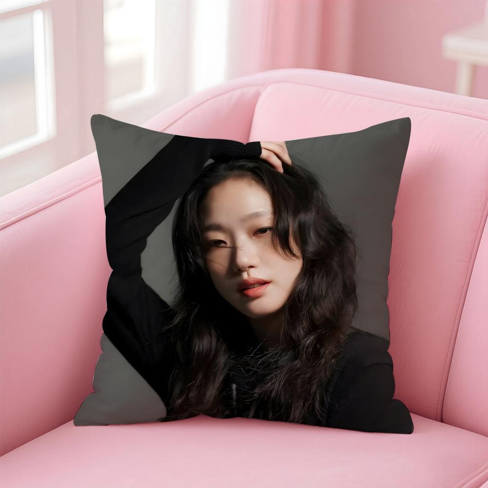 Kim Go Eun Cushion Cover Linen Minimalist Cover Soft Decor for Sofa Home Room 30x30cm