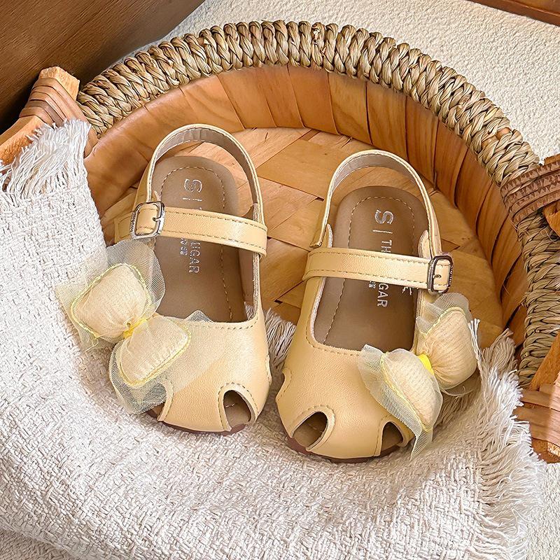 Little Princess Korean-Style Summer Sandals for Girls – Cute Floral Beach Shoes 2026 21 жёлтый