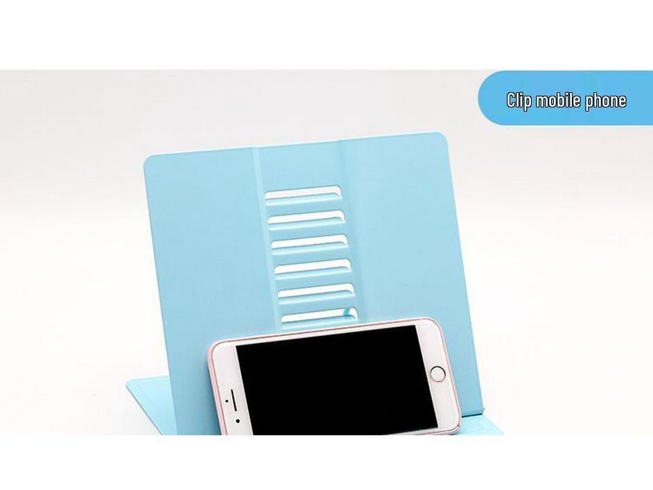 Verstellbarer Schreibtisch-Buchständer mit Buchstützen und Klemmen für Schüler