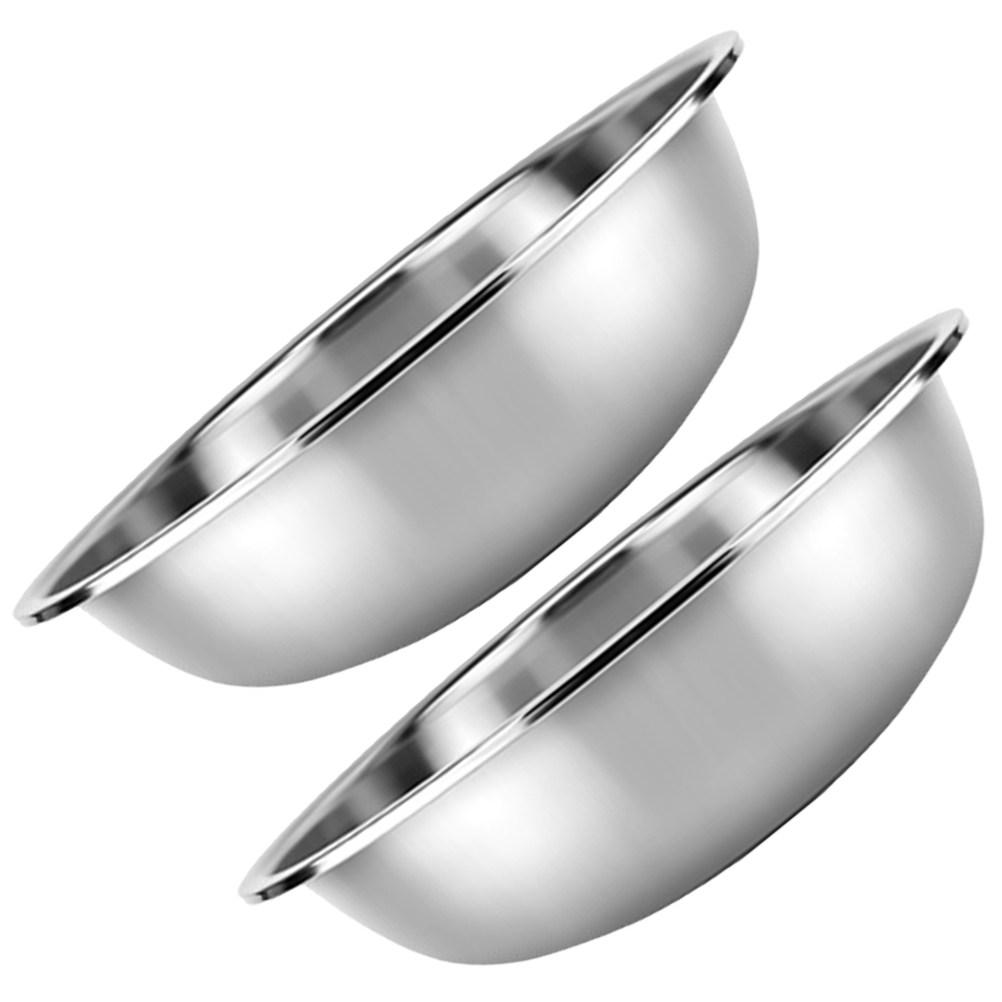 2 шт. Большая мойка из нержавеющей стали для кухни, миска для смешивания овощей и фруктов, бытовая миска для смешивания салата, большая миска для риса 28X28X8.5CM