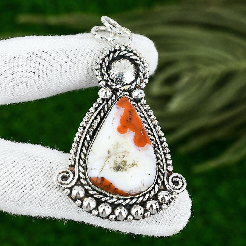 925 Silver Botswana Agate Gemstone Handmade Engagement Daughter Pendant Jewelry