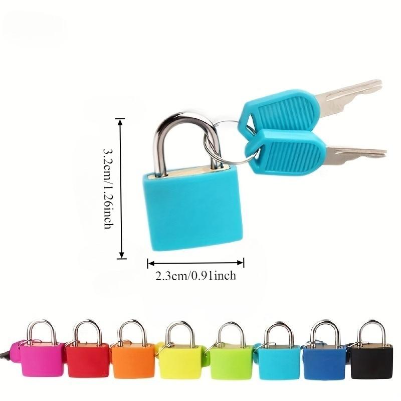 6Pcs Suitcase Lock Small Strong Padlock With 2 Key Travel Tiny Suitcase Anti-Theft Lock Drawer Diary Colored Plastic Case Lock