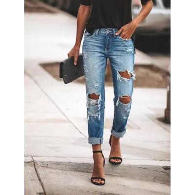 Pantaloni da donna sexy quattro stagioni alla moda retrò dimagranti comodi in denim elastico
