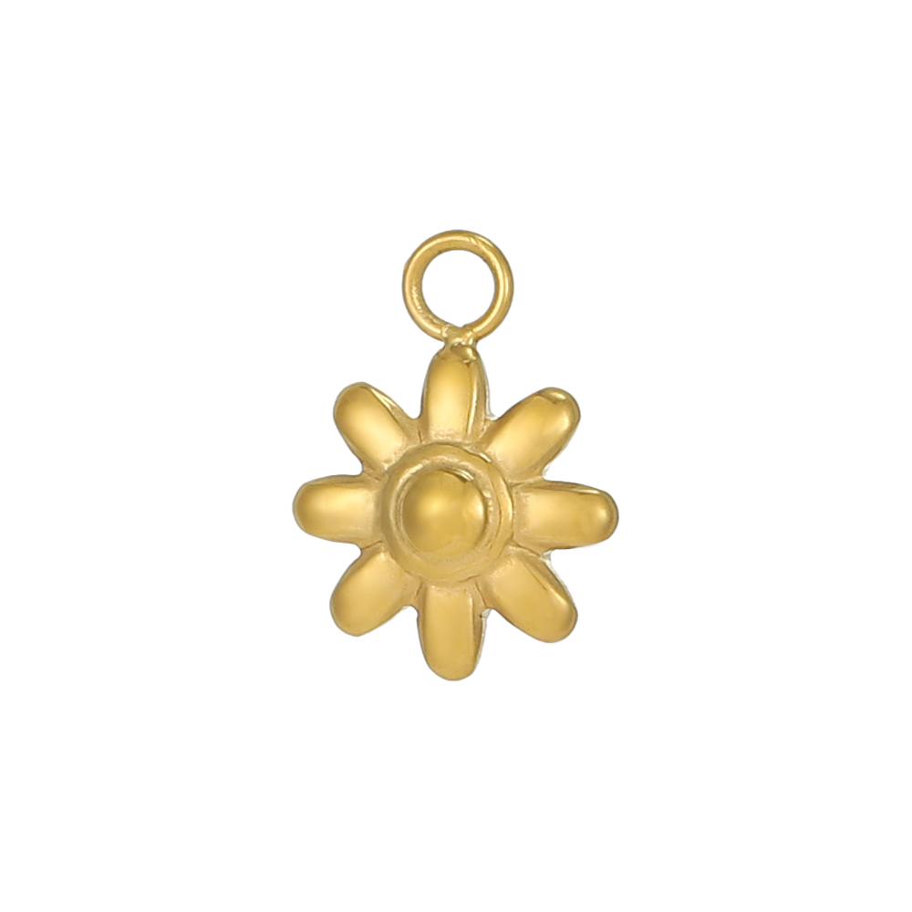 CARLIDANA Wasserdichte Edelstahl Goldfarbe Blatt Sonnenblume Rose Blume Anhänger Charms DIY Für Schmuckherstellung Zubehör