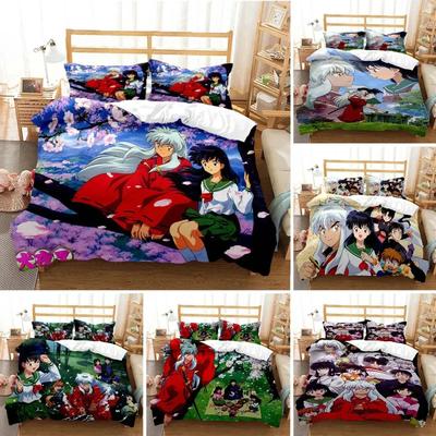 3D Printed Anime Inuyasha Duvet Cover Sesshoumaru Bedding Set And Double Twin Full Queen King Adult Kids Bedclothes Quilt Cover