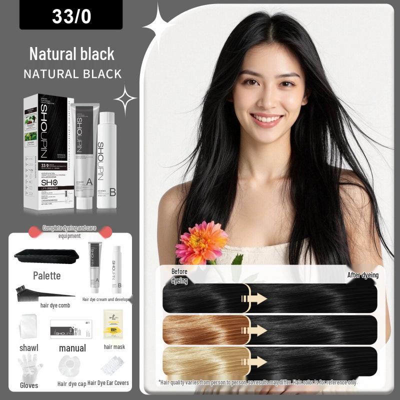 Premium Gift Box: Natural Black & Gray-Brown Linen Hair Dye Cream - Youthful, Vibrant, Plant-Based Formula