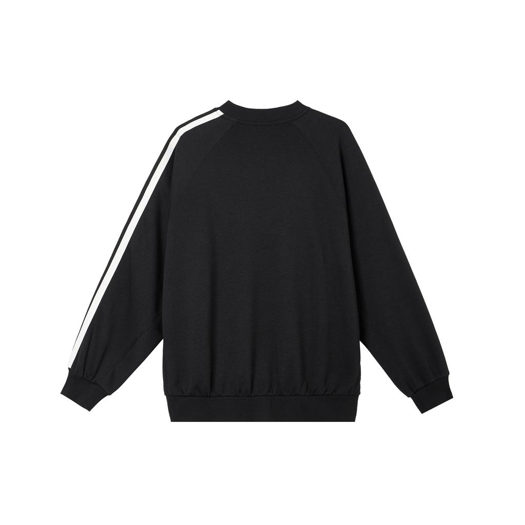 Adidas Logo Striped Loose Pullover Sweatshirt Unisex Sweatshirt Black JL6080