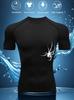 Mens Black Compression Short Sleeve T-Shirt Spider Graphic High Elasticity Breathable Gym Workout And MMA Athletic Top