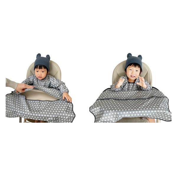 Aiju Baby-Lätzchen mit langen Ärmeln, Ganzkörperabdeckung, grau, 1 Stück, 1 Stück