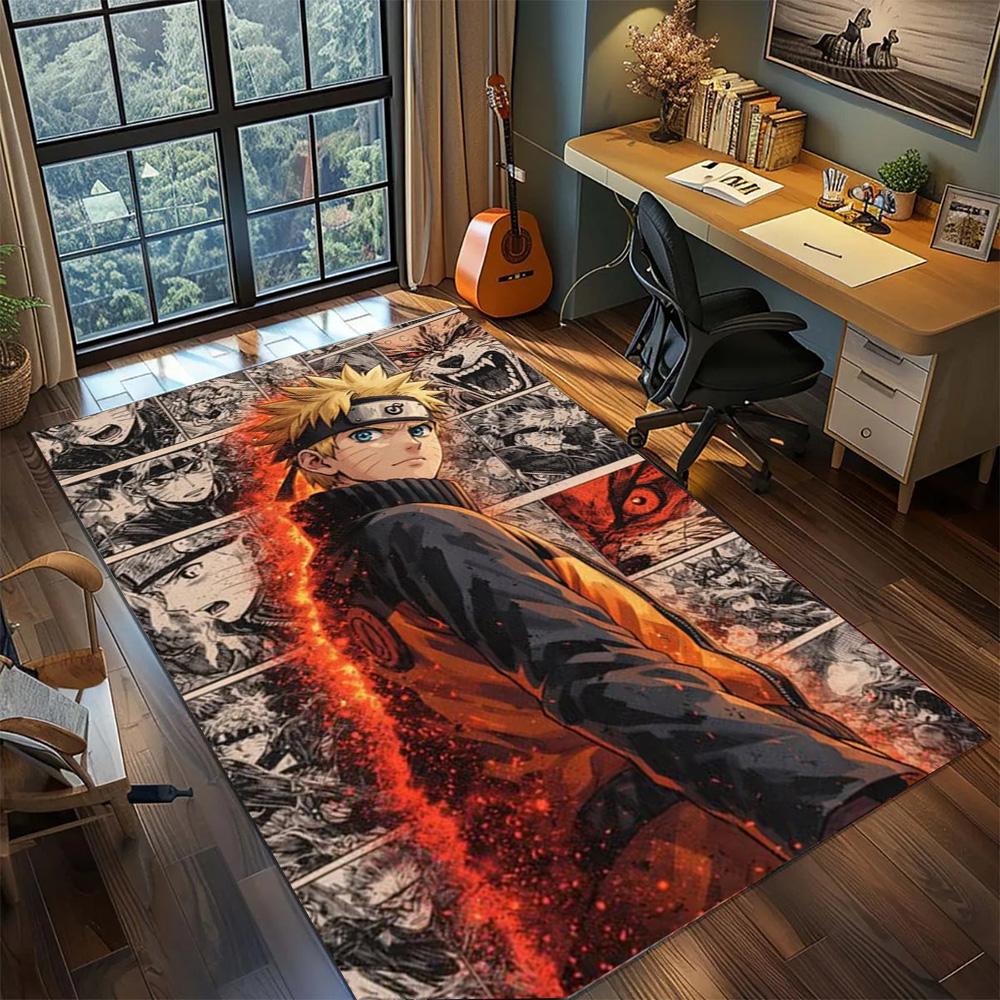 Naruto Uzumaki Home Ornamental Floor Mat, Non Slip Washable Large Area Carpet Rug Gamer Room Bedroom.-TING